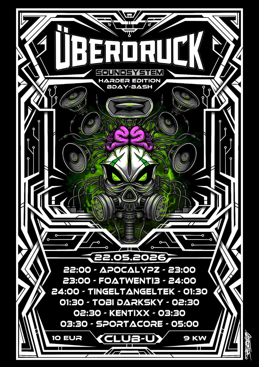 Flyer for Überdruck [Harder Edition / Richi's Bday]
